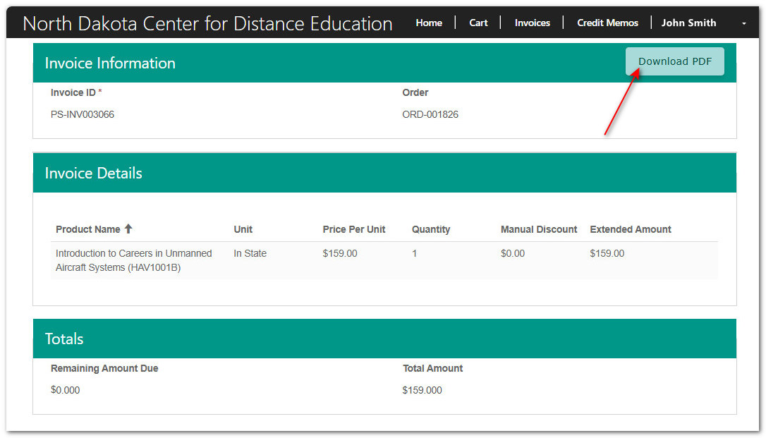 Download Invoice PDF