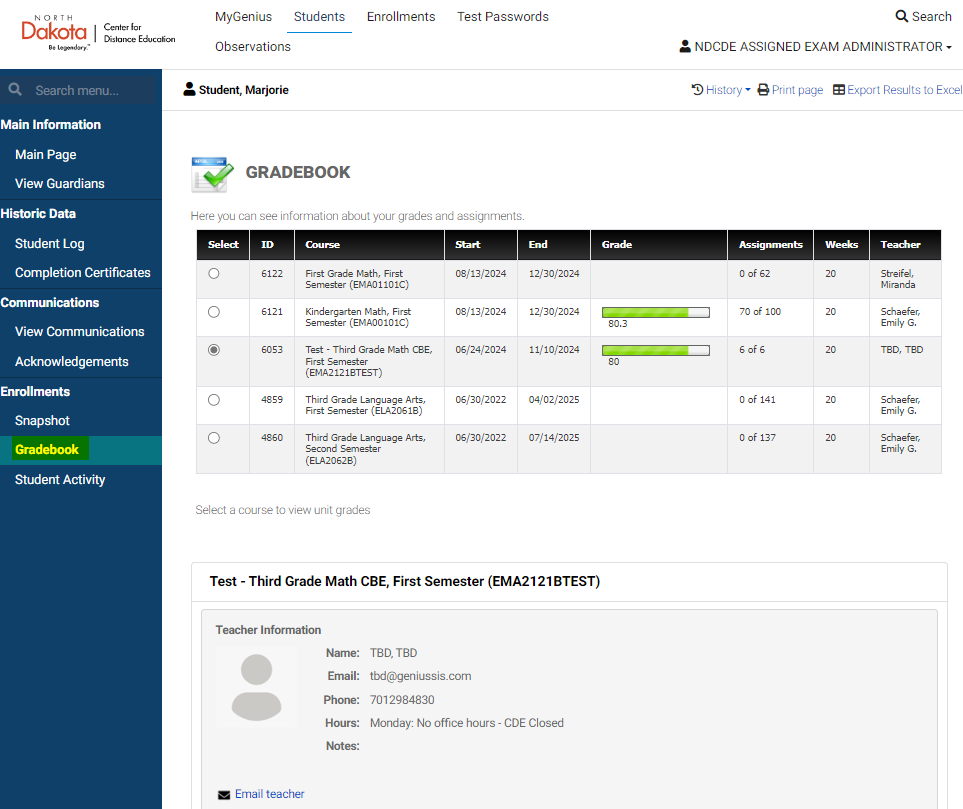 gradebook